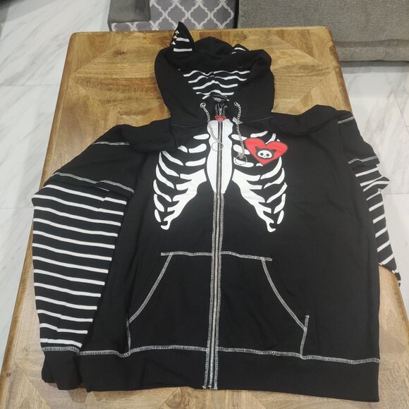 Hot Topic Skelanimals cat ear sweatshirt size 2x New - Picture 1 of 4